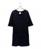 CHANELシャネル）の古着「ココボタンニットワンピース」｜ブラック