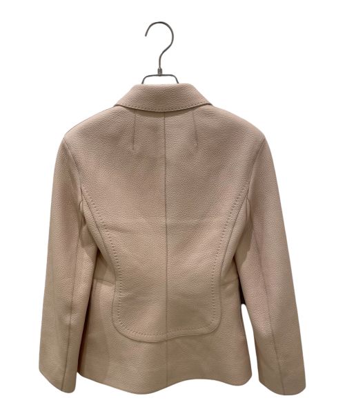 HERMES（エルメス）HERMES (エルメス) セリエボタンレザージャケット ベージュ サイズ:34の古着・服飾アイテム