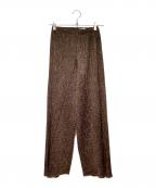 PLEATS PLEASEプリーツプリーズ）の古着「総柄プリーツパンツ」｜ブラウン