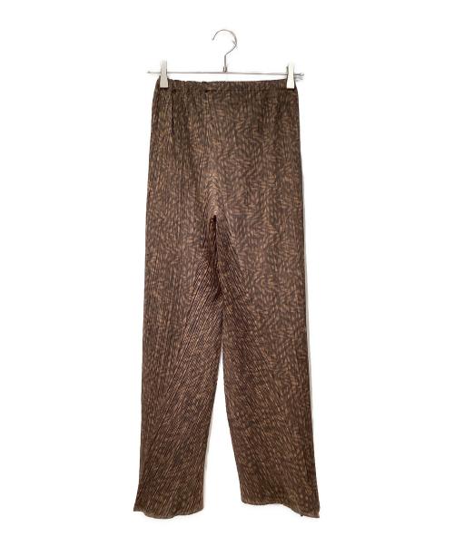 PLEATS PLEASE（プリーツプリーズ）PLEATS PLEASE (プリーツプリーズ) 総柄プリーツパンツ ブラウン サイズ:3の古着・服飾アイテム