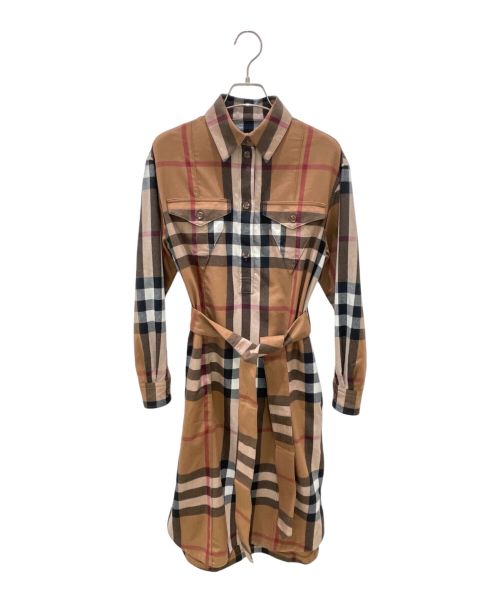 BURBERRY（バーバリー）BURBERRY (バーバリー) ベルテッドノバチェックワンピース ブラウン サイズ:34の古着・服飾アイテム