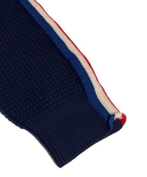 MONCLER（モンクレール）MONCLER (モンクレール) トリコロールラインニット ネイビー サイズ:Lの古着・服飾アイテム