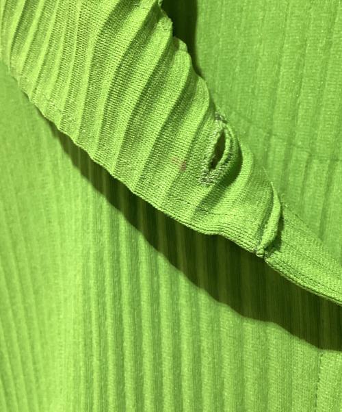 me ISSEY MIYAKE（ミーイッセイ ミヤケ）me ISSEY MIYAKE (ミーイッセイ ミヤケ) プリーツパーカー 黄緑 サイズ:Freeの古着・服飾アイテム