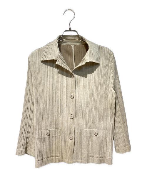 PLEATS PLEASE（プリーツプリーズ）PLEATS PLEASE (プリーツプリーズ) プリーツジャケット ベージュ サイズ:3の古着・服飾アイテム