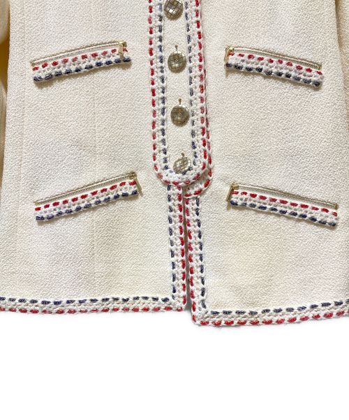 CHANEL（シャネル）CHANEL (シャネル) 4ジップポケットツイードジャケット ベージュ サイズ:38の古着・服飾アイテム