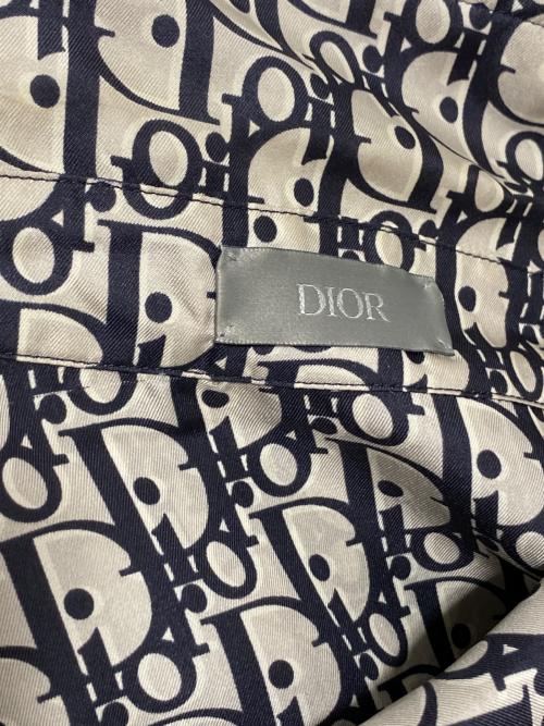 Dior（ディオール）Dior (ディオール) オブリークシルクシャツ シルバー サイズ:40の古着・服飾アイテム