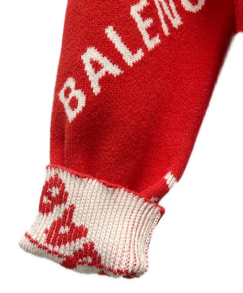 BALENCIAGA（バレンシアガ）BALENCIAGA (バレンシアガ) オールオーバーロゴニット/総ロゴニット レッド サイズ:Sの古着・服飾アイテム