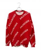 BALENCIAGAバレンシアガ）の古着「オールオーバーロゴニット」｜レッド
