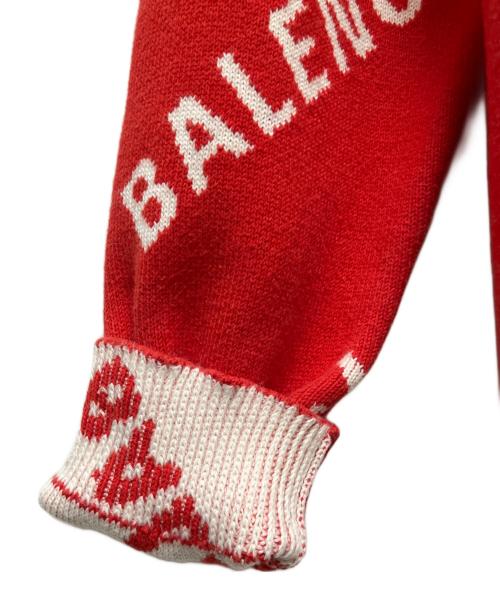 BALENCIAGA（バレンシアガ）BALENCIAGA (バレンシアガ) オールオーバーロゴニット レッド サイズ:Sの古着・服飾アイテム