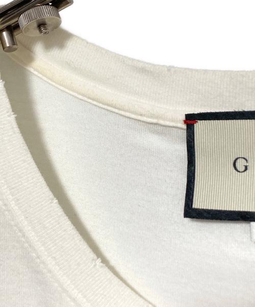GUCCI（グッチ）GUCCI (グッチ) ダメージ加工Tシャツ ベージュ サイズ:Mの古着・服飾アイテム