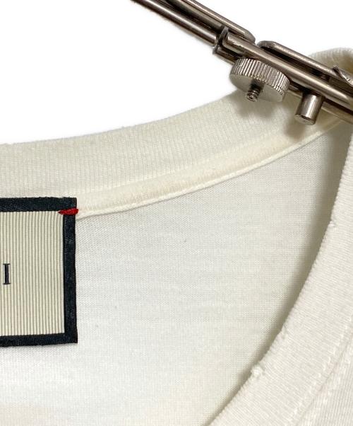 GUCCI（グッチ）GUCCI (グッチ) ダメージ加工Tシャツ ベージュ サイズ:Mの古着・服飾アイテム