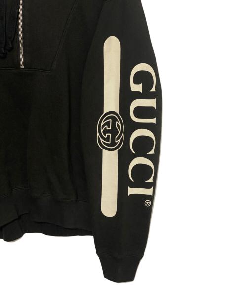 GUCCI（グッチ）GUCCI (グッチ) ハーフジップパーカー ブラック サイズ:XSの古着・服飾アイテム