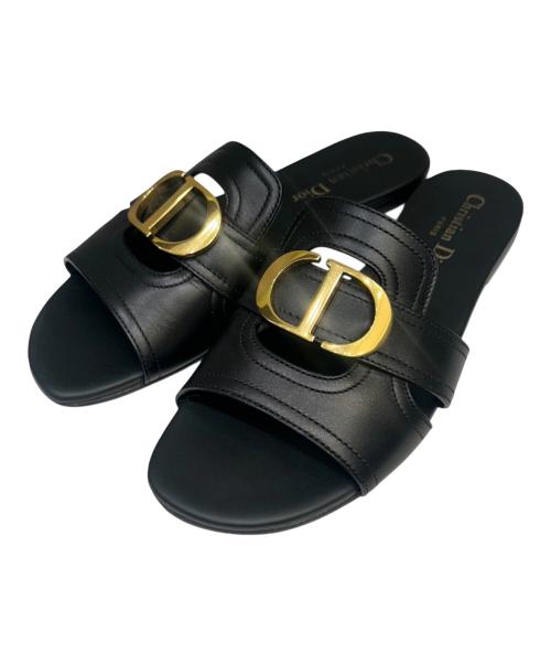 Christian Dior（クリスチャン ディオール）Christian Dior (クリスチャン ディオール) ミュール 30 モンテーニュ ブラック サイズ:36の古着・服飾アイテム