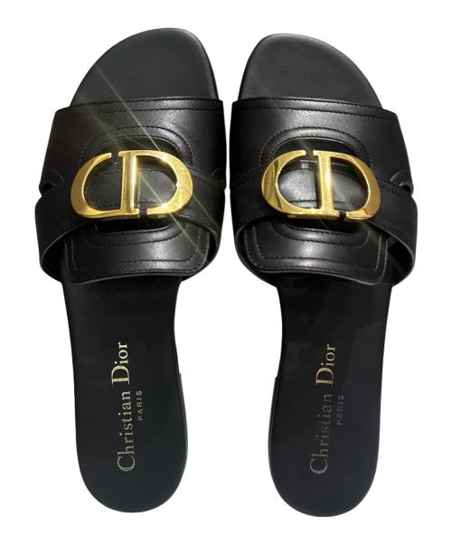 Christian Dior（クリスチャン ディオール）Christian Dior (クリスチャン ディオール) ミュール 30 モンテーニュ ブラック サイズ:36の古着・服飾アイテム