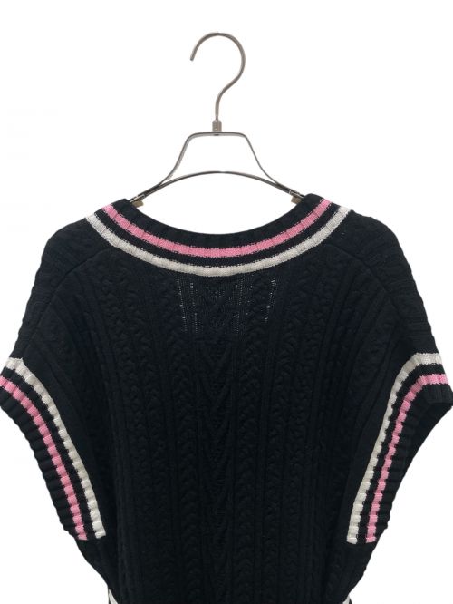 CHANEL（シャネル）CHANEL (シャネル) チルデンニットワンピース ブラック×ピンク サイズ:34の古着・服飾アイテム