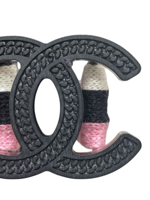 CHANEL（シャネル）CHANEL (シャネル) チルデンニットワンピース ブラック×ピンク サイズ:34の古着・服飾アイテム