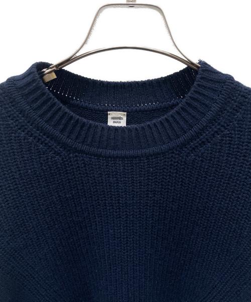 HERMES（エルメス）HERMES (エルメス) カシミヤ混ニット　セリエ ネイビー サイズ:34の古着・服飾アイテム
