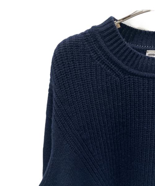 HERMES（エルメス）HERMES (エルメス) カシミヤ混ニット　セリエ ネイビー サイズ:34の古着・服飾アイテム