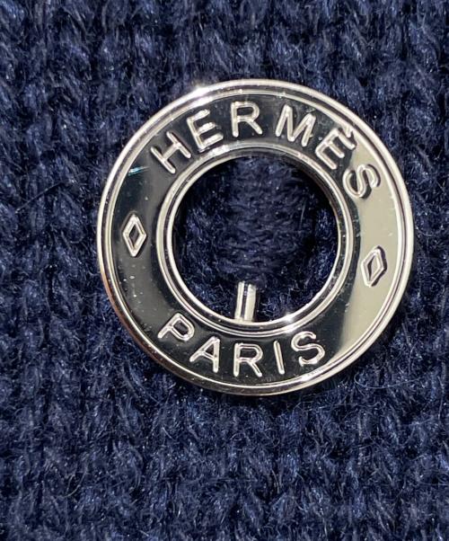 HERMES（エルメス）HERMES (エルメス) カシミヤ混ニット　セリエ ネイビー サイズ:34の古着・服飾アイテム