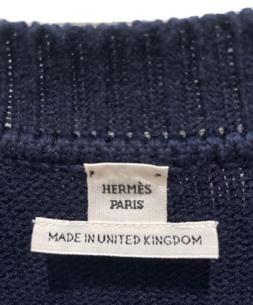 HERMES（エルメス）HERMES (エルメス) カシミヤ混ニット　セリエ ネイビー サイズ:34の古着・服飾アイテム