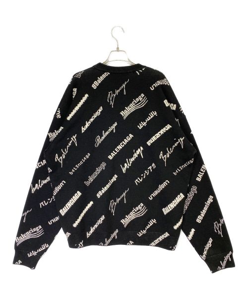 BALENCIAGA（バレンシアガ）BALENCIAGA (バレンシアガ) オールオーバーロゴニット ブラック サイズ:Lの古着・服飾アイテム