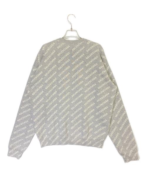 BALENCIAGA（バレンシアガ）BALENCIAGA (バレンシアガ) オールオーバーロゴニット グレー サイズ:Mの古着・服飾アイテム