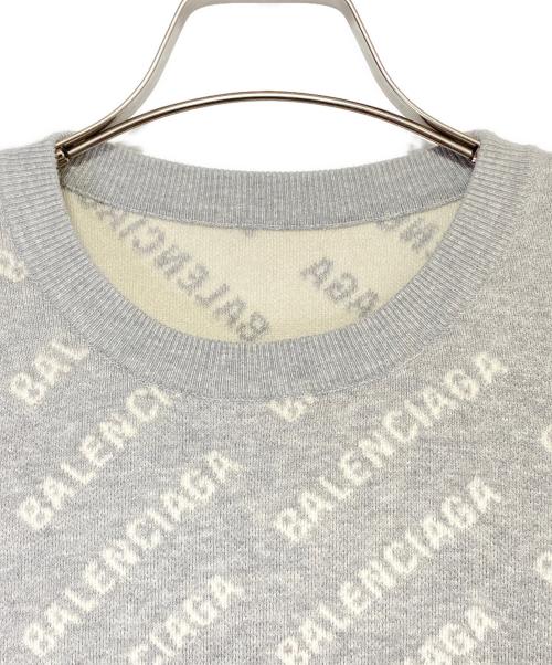 BALENCIAGA（バレンシアガ）BALENCIAGA (バレンシアガ) オールオーバーロゴニット グレー サイズ:Mの古着・服飾アイテム