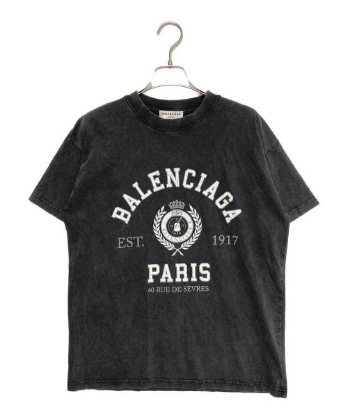 BALENCIAGA（バレンシアガ）BALENCIAGA (バレンシアガ) カレッジロゴTシャツ グレー サイズ:XSの古着・服飾アイテム