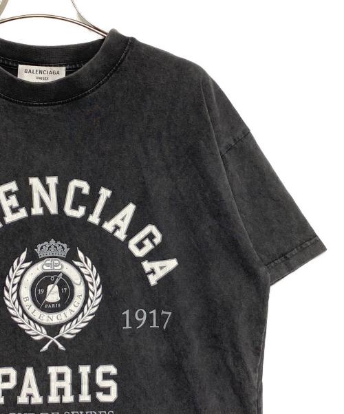 BALENCIAGA（バレンシアガ）BALENCIAGA (バレンシアガ) カレッジロゴTシャツ グレー サイズ:XSの古着・服飾アイテム