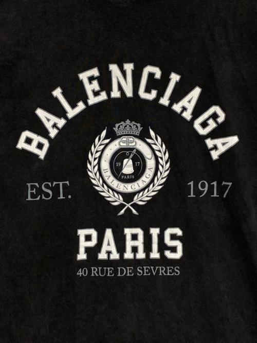 BALENCIAGA（バレンシアガ）BALENCIAGA (バレンシアガ) カレッジロゴTシャツ グレー サイズ:XSの古着・服飾アイテム
