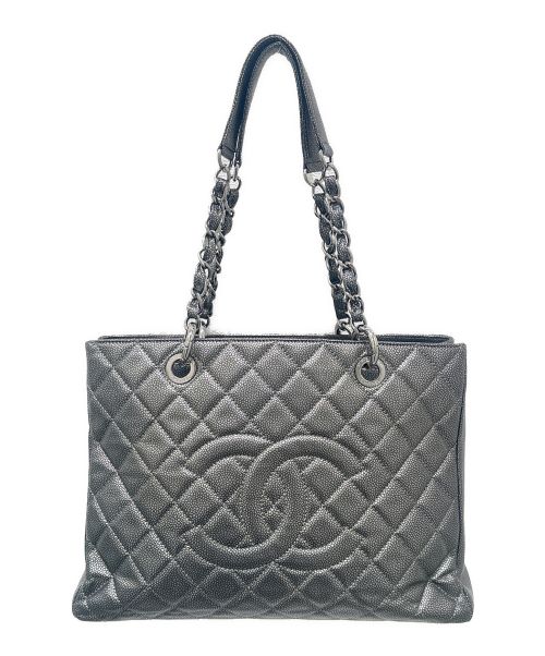 CHANEL（シャネル）CHANEL (シャネル) GSTトートバッグ ダークシルバー×シルバー金具の古着・服飾アイテム