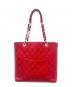 CHANEL (シャネル) PSTトートバッグ レッド×シルバー金具：320000円