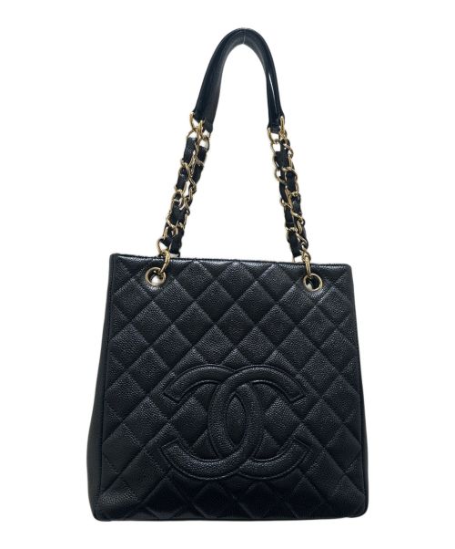CHANEL（シャネル）CHANEL (シャネル) PSTトートバッグ ブラック×ゴールドの古着・服飾アイテム