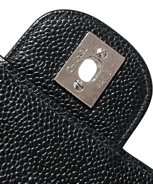 CHANEL（シャネル）CHANEL (シャネル) マトラッセ25/Wフラップチェーンショルダーバッグ ブラック×シルバー サイズ:25の古着・服飾アイテム