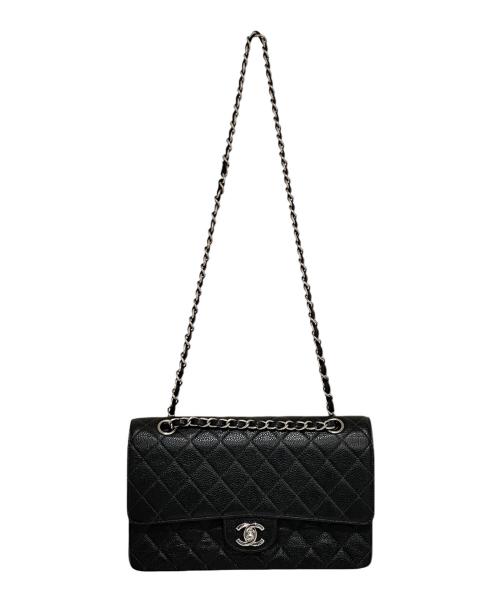 CHANEL（シャネル）CHANEL (シャネル) マトラッセ25/Wフラップチェーンショルダーバッグ ブラック×シルバー サイズ:25の古着・服飾アイテム