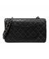 CHANEL (シャネル) マトラッセ25/Wフラップチェーンショルダーバッグ ブラック×シルバー サイズ:25：880000円