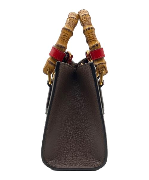 GUCCI（グッチ）GUCCI (グッチ) ダイアナGGバンブーミニハンドルショルダーバッグ ブラウン×ベージュ サイズ:ミニの古着・服飾アイテム