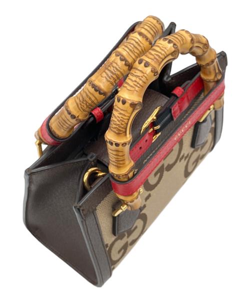 GUCCI（グッチ）GUCCI (グッチ) ダイアナGGバンブーミニハンドルショルダーバッグ ブラウン×ベージュ サイズ:ミニの古着・服飾アイテム