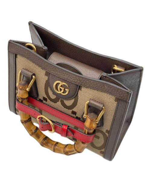 GUCCI（グッチ）GUCCI (グッチ) ダイアナGGバンブーミニハンドルショルダーバッグ ブラウン×ベージュ サイズ:ミニの古着・服飾アイテム