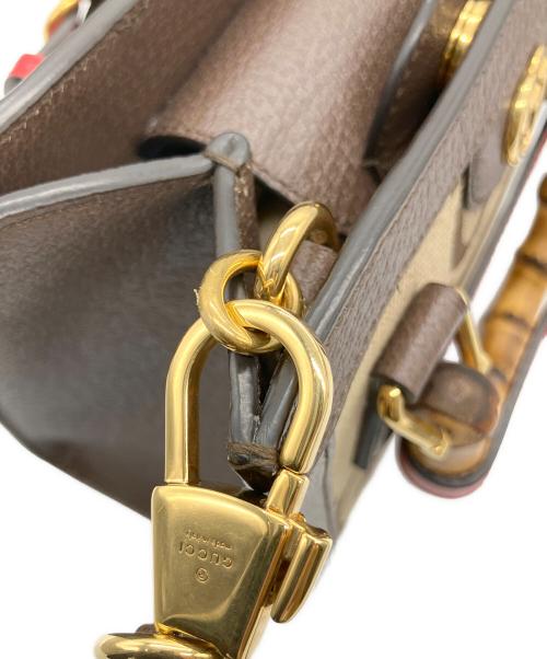 GUCCI（グッチ）GUCCI (グッチ) ダイアナGGバンブーミニハンドルショルダーバッグ ブラウン×ベージュ サイズ:ミニの古着・服飾アイテム