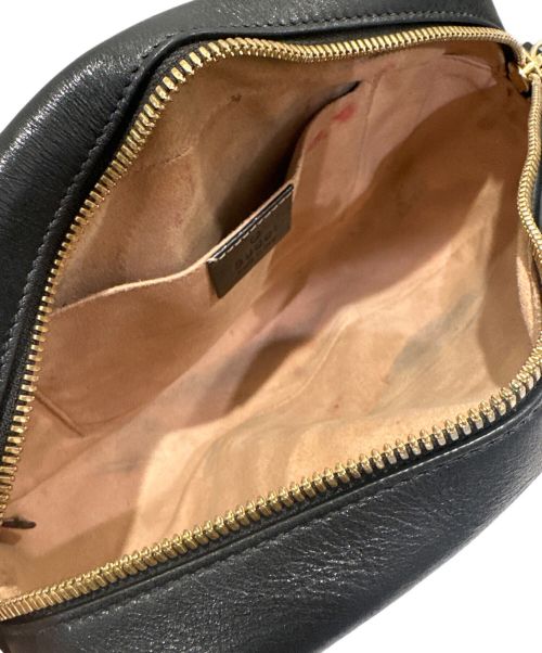 GUCCI（グッチ）GUCCI (グッチ) GGマーモントキャンバスショルダーバッグ ブラウン×ブラックの古着・服飾アイテム
