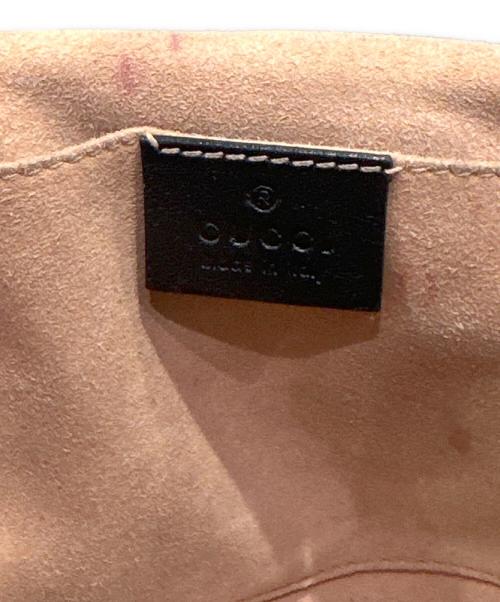 GUCCI（グッチ）GUCCI (グッチ) GGマーモントキャンバスショルダーバッグ ブラウン×ブラックの古着・服飾アイテム