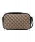 GUCCI (グッチ) GGマーモントキャンバスショルダーバッグ ブラウン×ブラック：100000円