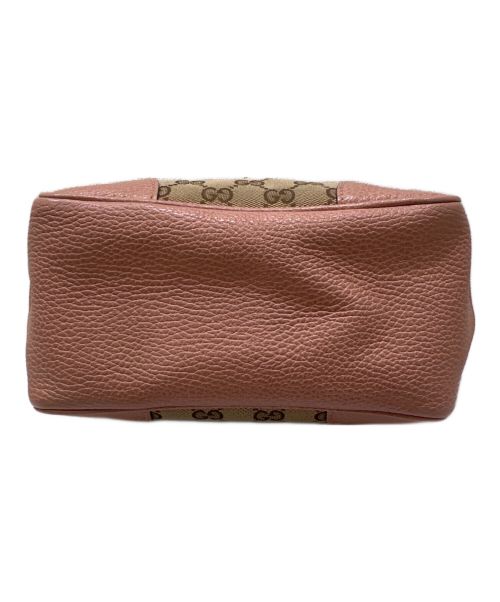 GUCCI（グッチ）GUCCI (グッチ) GGキャンバス2WAYショルダーバッグ ピンク×ベージュの古着・服飾アイテム