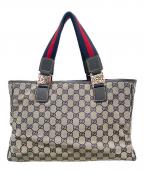 GUCCIグッチ）の古着「GGキャンバストートバッグ」｜アイボリー×ネイビー