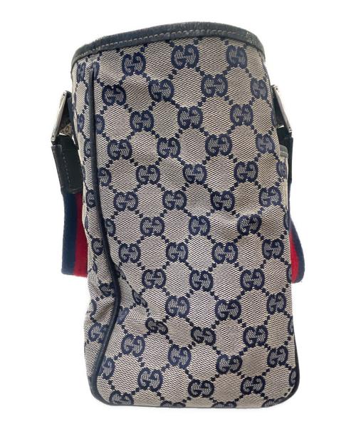 GUCCI（グッチ）GUCCI (グッチ) GGキャンバストートバッグ アイボリー×ネイビーの古着・服飾アイテム