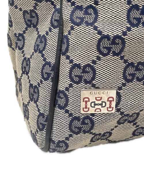 GUCCI（グッチ）GUCCI (グッチ) GGキャンバストートバッグ アイボリー×ネイビーの古着・服飾アイテム