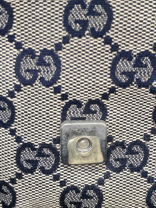 GUCCI（グッチ）GUCCI (グッチ) GGキャンバストートバッグ アイボリー×ネイビーの古着・服飾アイテム