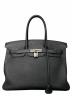 HERMES（エルメス）の古着「バーキン35/シルバー金具/トゴ/ブラック/▢P刻印」｜ブラック×シルバー金具