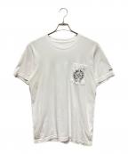 CHROME HEARTSクロムハーツ）の古着「Horseshoe Back Logo Print Short-Sleeved T-Shirt/ホースシュー バックロゴプリント 半袖Tシャツ/ポケットTシャツ」｜ホワイト